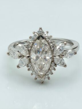 Host Pick NWOT Authentic Moissanite Ring in Platinum Over Sterling Silver